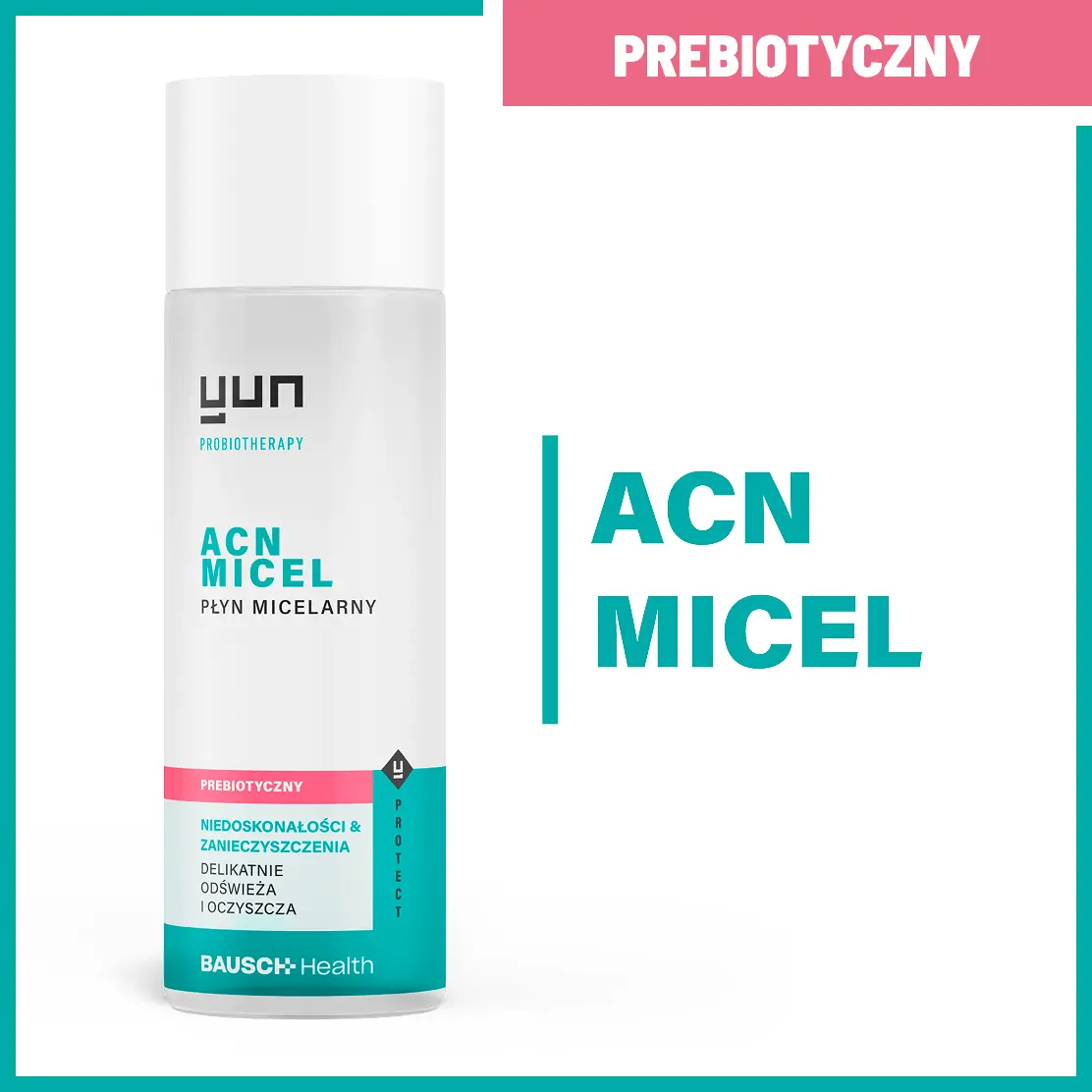 Opakowanie płynu micelarnego Yun ACN Micel do oczyszczania skóry.