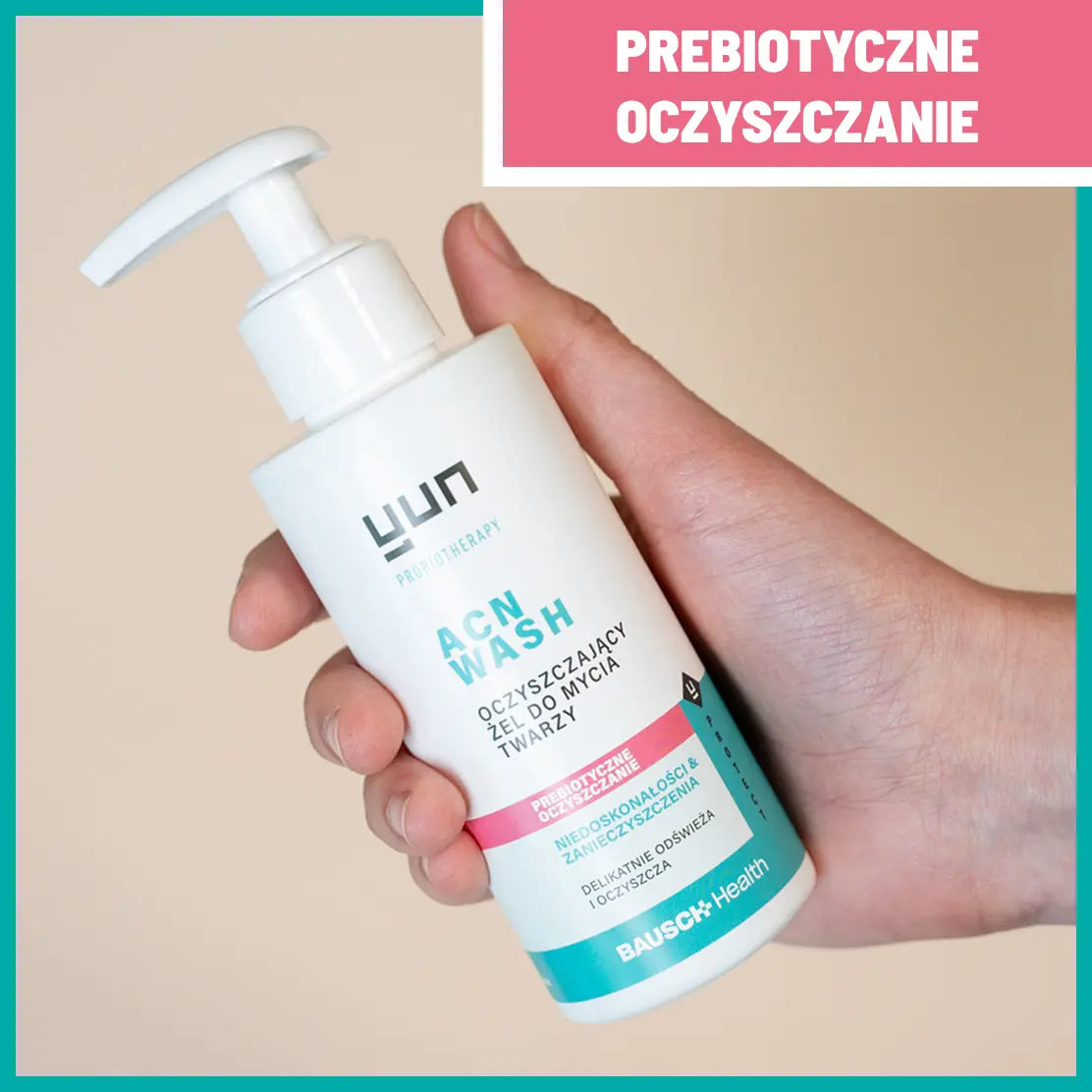 Opakowanie i butelka żelu do mycia twarzy Yun ACN Wash.